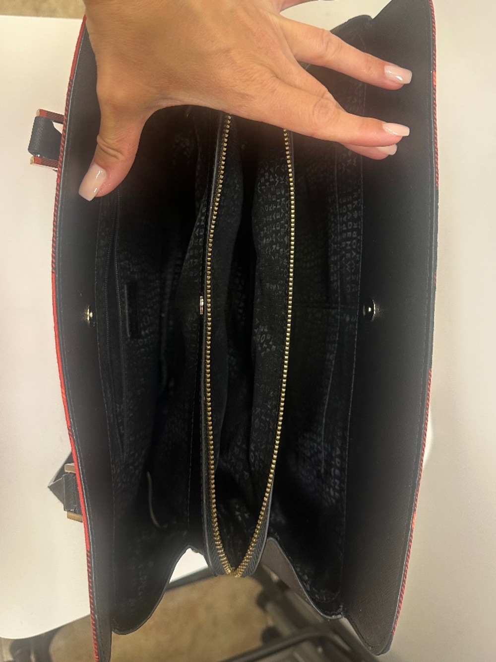 Kate Spade Red Plaid Tote Bag - Picture 4 of 4